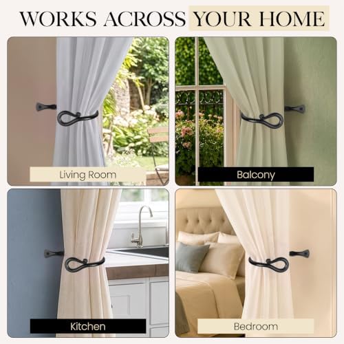 RTZEN Metal Curtain Tiebacks, Drapery Holders for Wall, 2 Pcs - Image 6