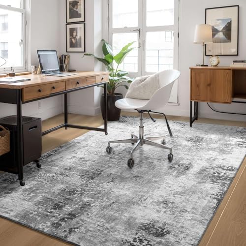Entryway Rug 3x5 Grey Bedroom Area Rug Washable Non Slip Abstract Boho Rugs for Indoor Entry, Kitchen, Classroom, Bathroom, Kids Girls Room, Office, College Dorm Small Carpet - Image 4