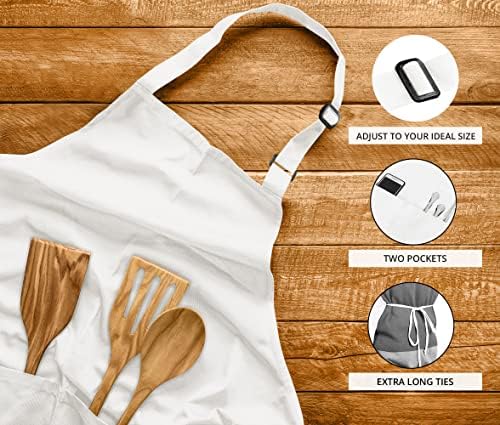 Utopia Kitchen Bib Aprons 2 Pack Adjustable With 2 Pockets - Image 4
