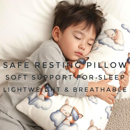 Toddler Pillow with Cotton Pillowcase – Soft & Hypoallergenic Kids Pillow, 13x18 Small Pillow for Toddlers Ages 3+, Travel-Friendly & Machine Washable (Fox) - Image 3