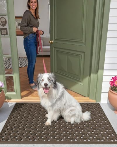 Color&Geometry Door Mat Outside Entrance with Drainage, 24"X36" Brown - Image 5