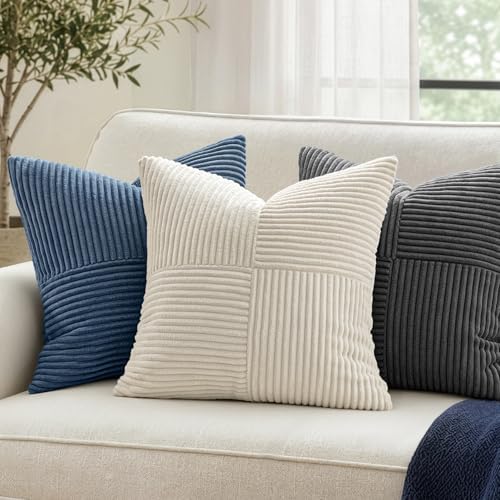 MIULEE Cream White Decorative Throw Pillow Covers for Couch 18x18 Inch - Image 3