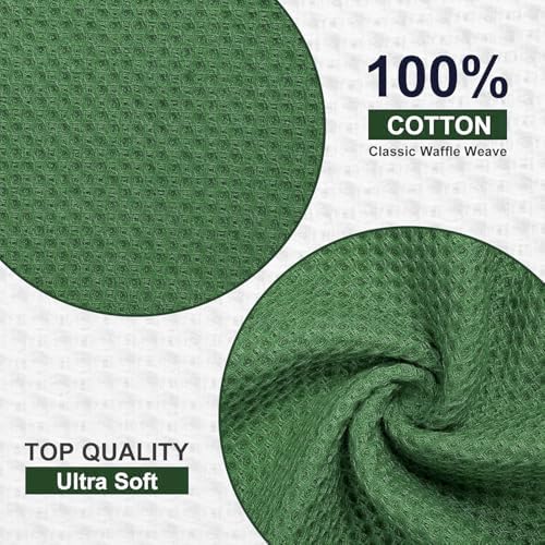 Homaxy Kitchen Towels and Dishcloths Set, Set of 10, Grass Green - Image 6