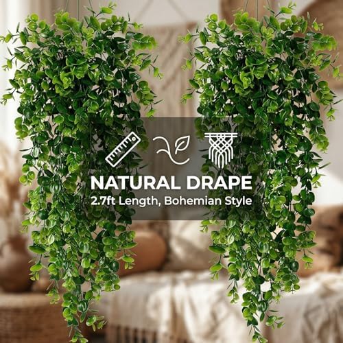 4 Pack Artificial Eucalyptus Hanging Plants 30 Inches - Image 7