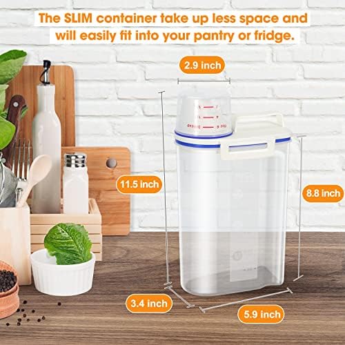 TBMax Rice Cereal Container Oatmeal Dispenser - 2 Pack Rice Storage Container with Measuring Cup + Easy Pouring Spout, Perfect for Flour Sugar Grain Nuts Kitchen Pantry Storage Organization - Image 6