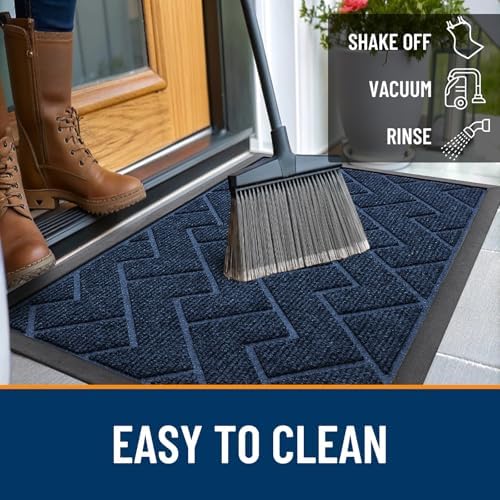 OLANLY Front Door Mat Outside 47x32, All-Season Absorbent Rubber Doormat - Image 6