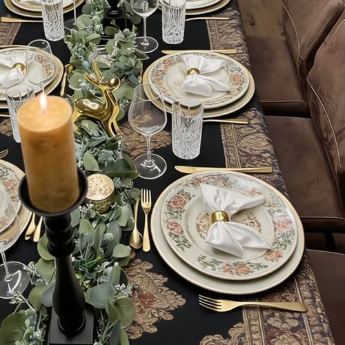 2 Pcs Artificial Eucalyptus Garland 5.9 Ft Faux Hanging Eucalyptus Leaves Vines with Flowers for Home Wedding Party Wall Decoration - Image 6