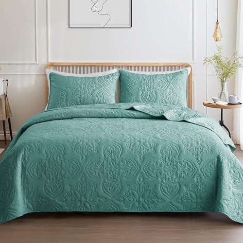 Whale Flotilla King Quilt Bedding Set Vintage Damask Reversible Bedspread by WHALEFLOTILLA