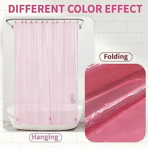 Barossa Design Extra Long Clear Pink Shower Curtain Liner 72x84 - Image 2