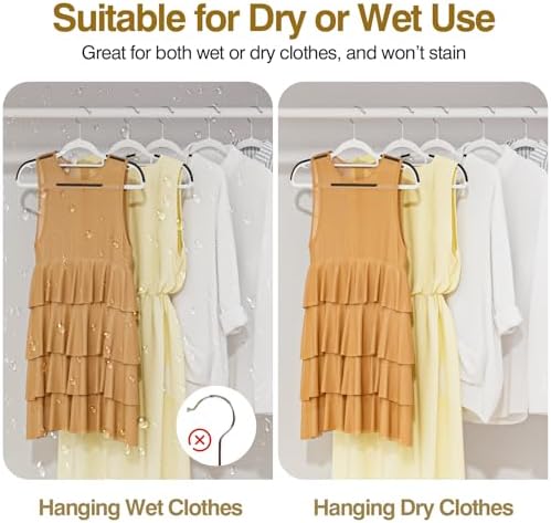 Plastic Hangers 50 Pack, 16.5" Non-Slip Clothes Hangers Heavy Duty - Image 6