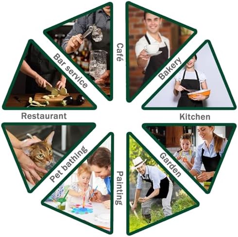 5 Pack Chef Apron, Servers Large Apron, Kitchen Bib Apron for Women Men - Image 6