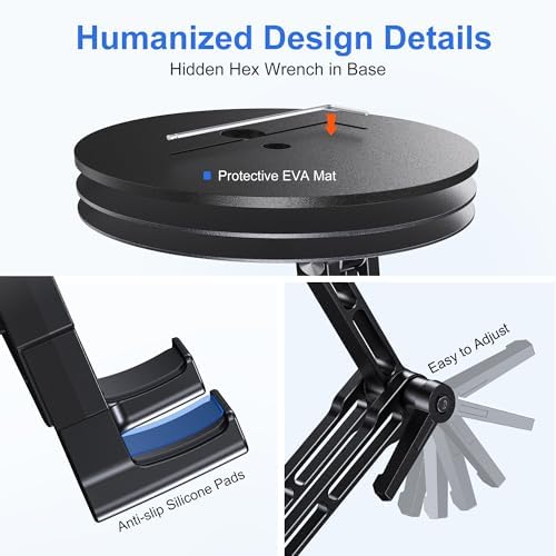 Tablet Stand for Desk, Portable Monitor Stand with Large Clamp up to 18.5" - Image 5
