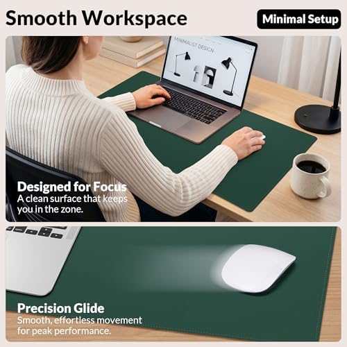 AFIING Cork Desk Mat, Dark Green, 23.6" x 13.7", Desk Pad Protector - Image 5