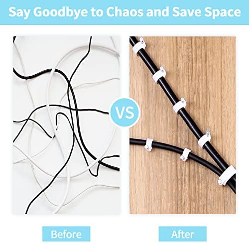 Abnii Cable Nails Clips, 100 Pcs, 10mm, Wire Wall Clips, White - Image 4