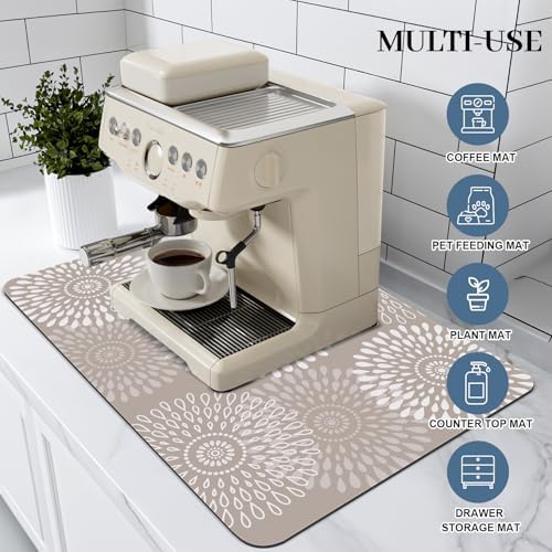 Dish Drying Mat Absorbent Kitchen Counter Mat Rubber Backing Draining Mat - Image 3