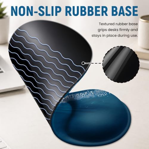Ergonomic Mouse Pad with Wrist Rest, Gel Wrist Support, Coastal - Image 5