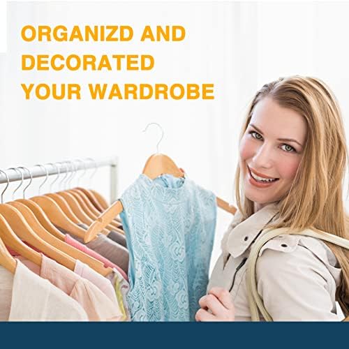 Wooden Hangers Pack of 20 - Sturdy, Heavy Duty Hangers for Shirts, Dresses, Coats & More (Natural) - Image 6