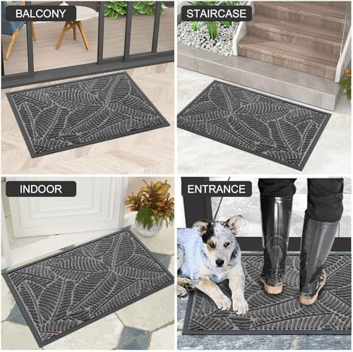 Colorxy Waterproof Front Doormat, Sturdy Natural Rubber Door Mat, 29.5x17 - Image 6