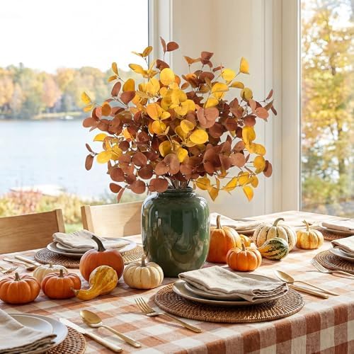 ZIFTY 12Pcs Fall Decor Eucalyptus Stems Picks 26.7" for Home Decorations - Image 3