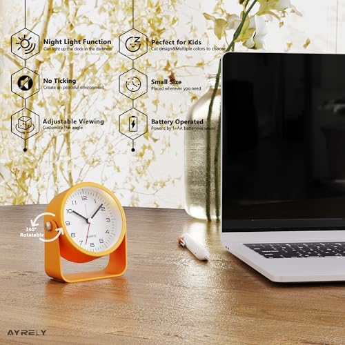 AYRELY® 3.5" Small Analog Travel Alarm Clock, Battery Operated Desk Clock - Image 2