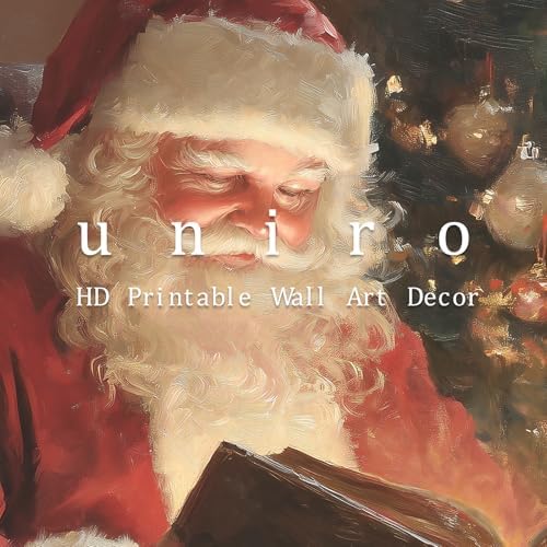uniro Vintage Santa Claus Print Retro Neutral Christmas Claus Reading Wall Art Antique Xmas Aesthetic Poster for Room Decor Winter Moody Holiday Wall Decor for Bedroom, Living Room, Gallery, winter Room Decor, Holiday Decoration Gifts -8x10 Unframed - Image 7