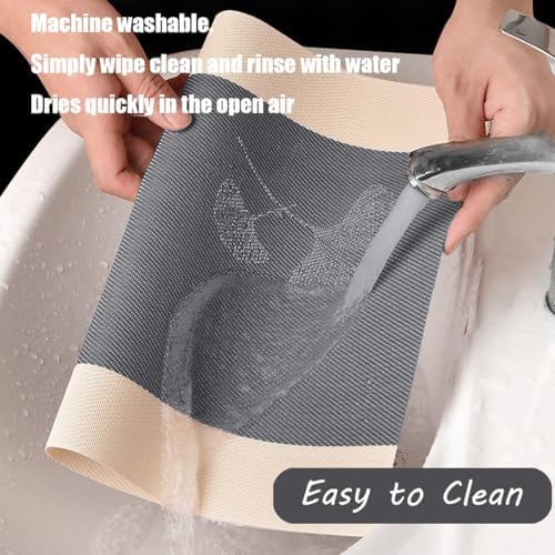 PIGCHCY Rustic Placemats Set of 6, Easy to Clean Placemats Washable Non-Slip Luxurious Durable Table Mats for Home/Dining Room Decoration (Black Gray,18 X 12 inches) - Image 3