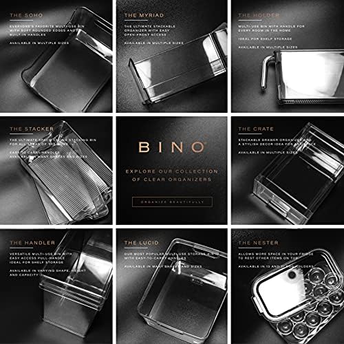 BINO l Plastic Storage Bins l THE HOLDER COLLECTION l 2-Pack, Large Multi-Use Clear Containers for Organizing with Built-in Handles l Pantry Organization & Storage l Kitchen Organizer l Storage Bins - Image 6