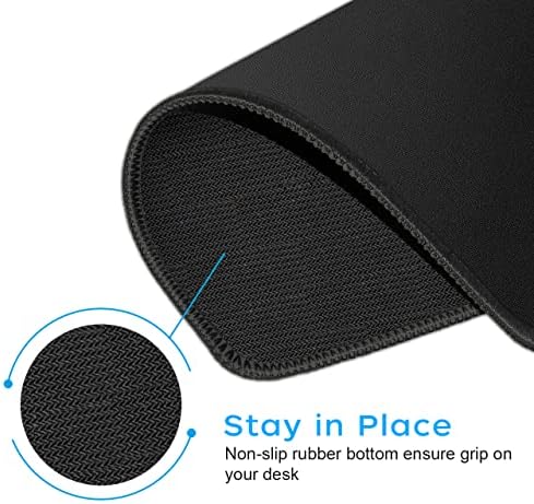 3 Pack Standard Mouse Pad with Stitched Edges, 10.3 x 8.3 in Black - Image 3