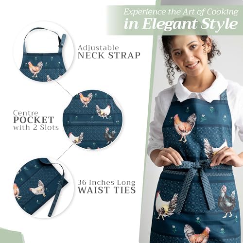 Maison d' Hermine Aprons for women with Pocket 100% Cotton (27.50"x31.50") - Image 5