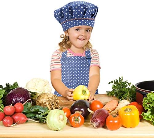 Kids Apron and Chef Hat Set, Cotton Child Toddler Aprons with Pocket - Image 7