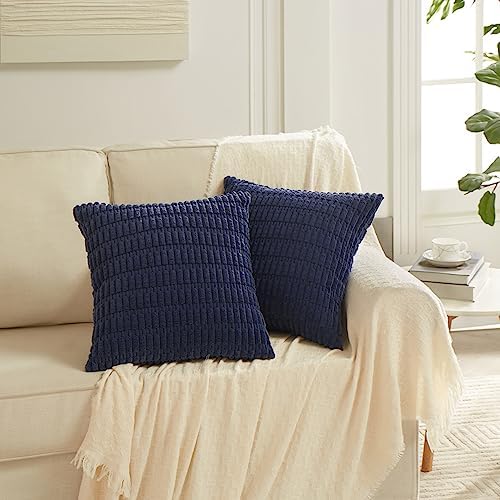 Fancy Homi 4 Packs Decorative Throw Pillow Covers for Living Room Couch Bed, Modern Farmhouse Boho Home Décor Accent Cushion Case, 20" x 20", Navy Blue - Image 6