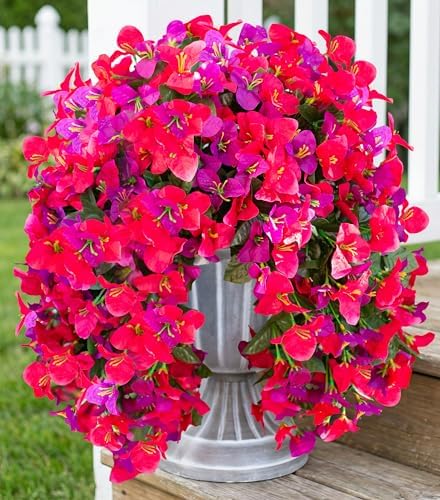 2 PCS Bougainvillea Artificial Hanging Flowers Plants for Outdoors, Mix by HyeFloraartificialflowers
