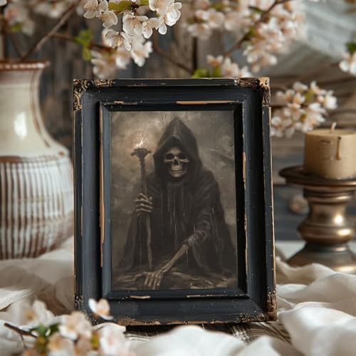 Vodefoad 10Pcs Halloween Wall Art Prints Dark and Moody Halloween Print Set Mysterious Raven Gallery Wall Decor Skeletons Picture Decorations for Gallery Living Room Bedroom Kitchen Office Unframed - Image 7