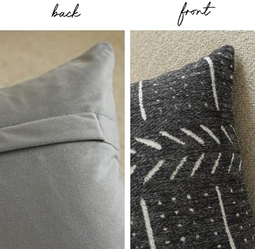 BlissBlush Decorative Lumbar Pillow Covers 12x20 Set of 2, Soft Woven Chenille Accent Pillow Covers for Couch Sofa Bed, Textured Farmhouse Cushion Covers, Charcoal Gray - Image 7