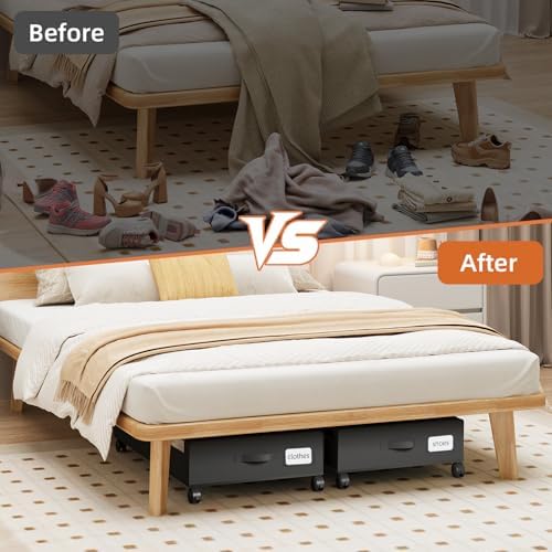 Somdot Under Bed Storage with Wheels, 2 Pack Under Bed Storage Containers - Image 5