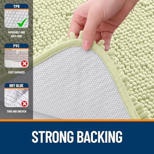 OLANLY Small Bathroom Rugs 30x18, Extra Soft Absorbent Chenille Bath Rugs - Image 6