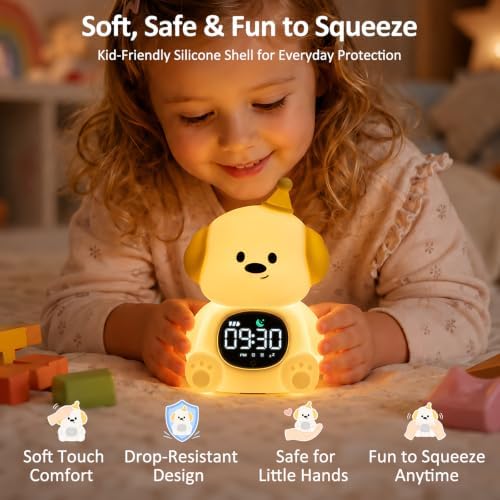 Dog Kids Alarm Clock with Night Light, OK to Wake Clock for Toddler - Image 6