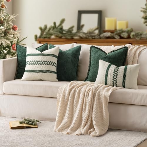 MIULEE Decorative Couch Throw Pillow Covers 16x16 Inch Dark Green 2 Pack - Image 5
