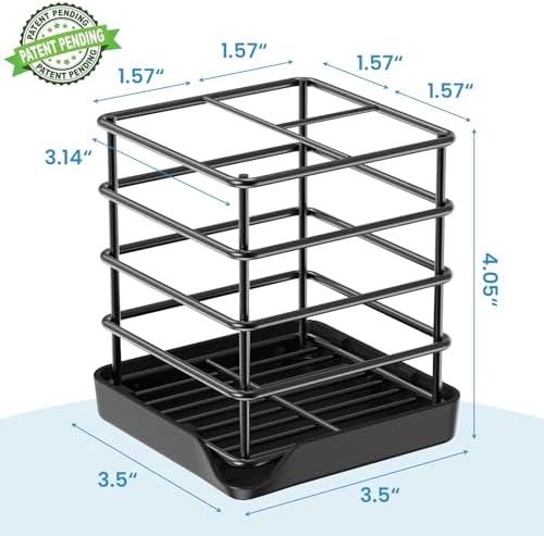 Toothbrush Holders, Bathroom Storage Organizer with Small Box,Black,3 Slots - Image 3