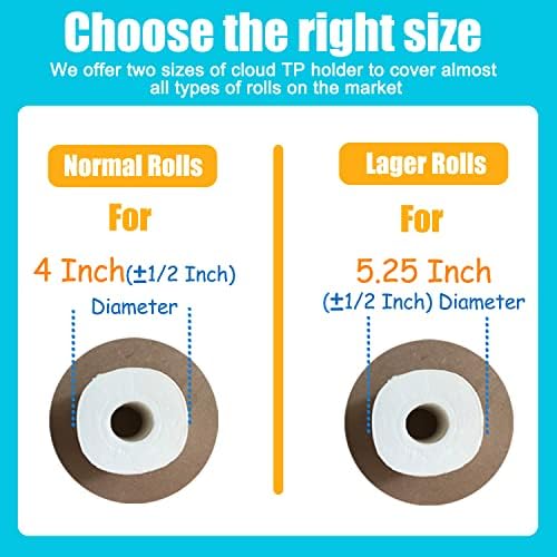 Cloud Paper Holder, Space-Saving Cute Decor 4-13 Rolls Toilet Paper Hold Wood Artistic Decoration for Toilet Kitchen Bathroom bar Restaurant Indoor Decor (Normal Rolls (4 Inch D)) - Image 5