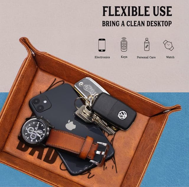 Dog Gifts For Men - PU Leather Desk Organizer Accessories, Unique Funny Dog Dad Birthday Gift For Fathers Day - Image 3