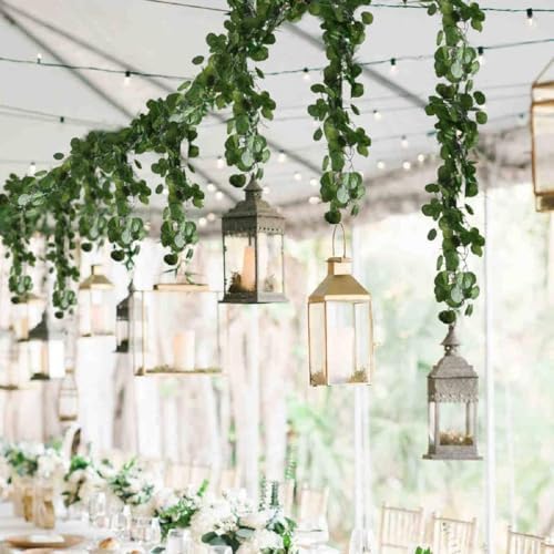 12 Pack Artificial Vines Hanging Greenery Garland Leaves Wall 84Ft by HOENLE