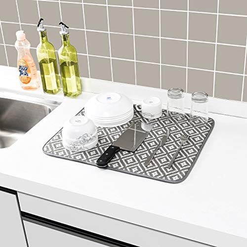 Dish Drying Mat for Kitchen Counter,Microfiber Machine Washable Dishes Matt - Image 5