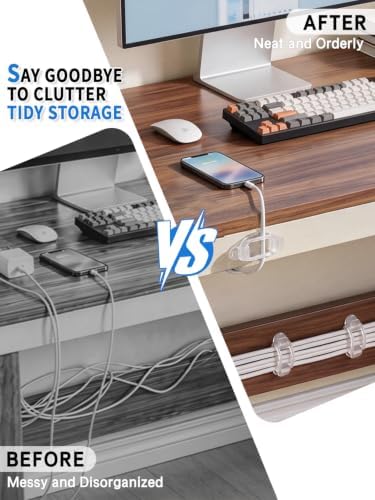 10 Pack Adhesive Cable Clips, Adjustable Cable Management Clips Transparent - Image 6