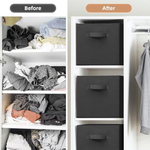 STORAGE MANIAC Storage Cubes, 11 Inch 10 Pack Collapsible Fabric Shelf Bins - Image 4