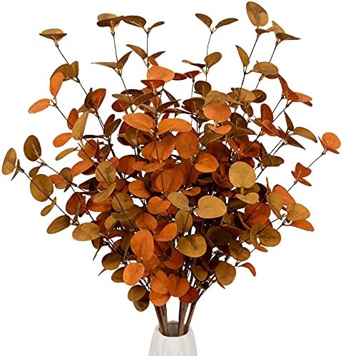 6 Pcs Fall Eucalyptus Leaves Artificial Eucalyptus Stems Fall Leaf Spray Autumn Leaves Fall Decorations for Home Floral Arrangement by VGIA