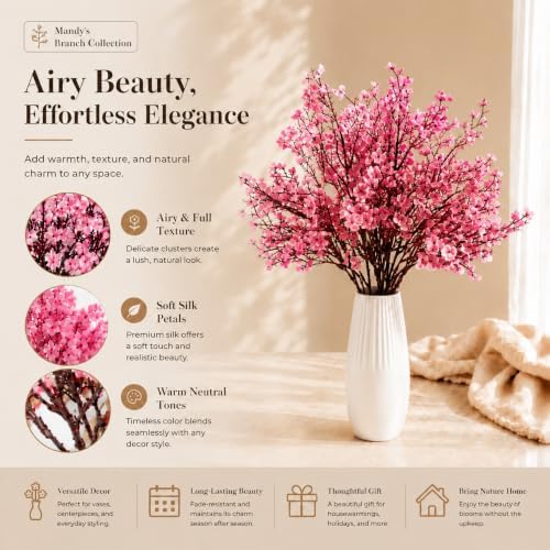 Mandy's 6 Bundles Artificial Light Brown Baby’s Breath Flowers - Image 2