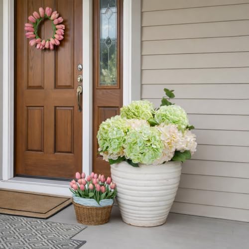 4 Pcs Fake Hydrangeas, 20'' Tall Large Bloom Latex Hydrangea Real Touch Faux Lifelike Silk Flowers Bouquet for Vase Filler Home Office Wedding Party Decor, DIY Floral Arrangement, Centerpieces - Image 4