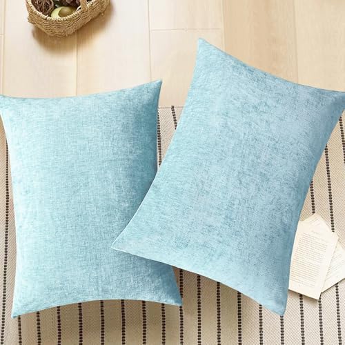 CaliTime Decorative Throw Pillow Covers 26 X 20 Inches Light Blue Grey - Image 5