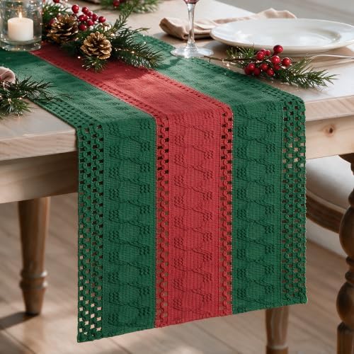 Artoid Mode Green Red Farmhouse Rustic Table Runner 12x120 Inch by ArtoidMode